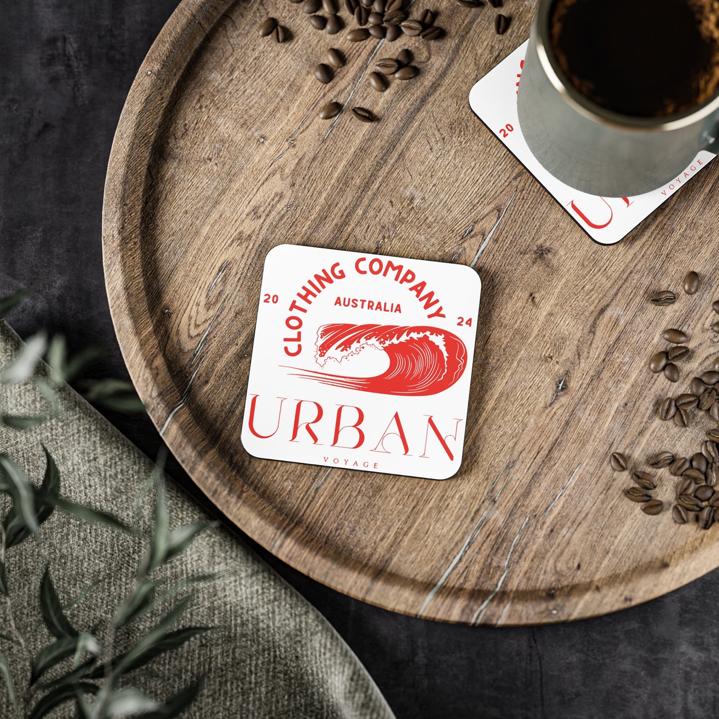 Urban Voyage Coloured Red Coasters