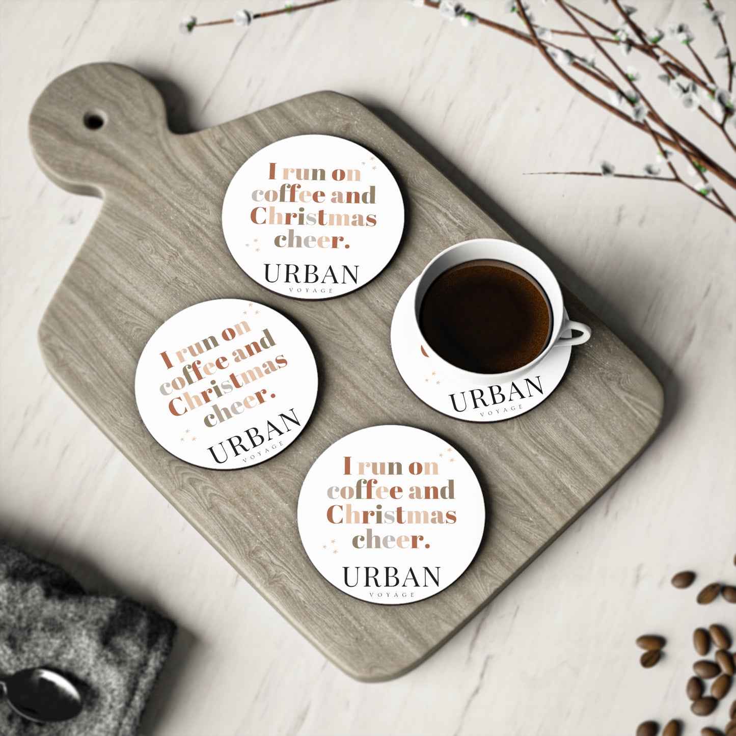 Coffee And Christmas Cheer Coasters