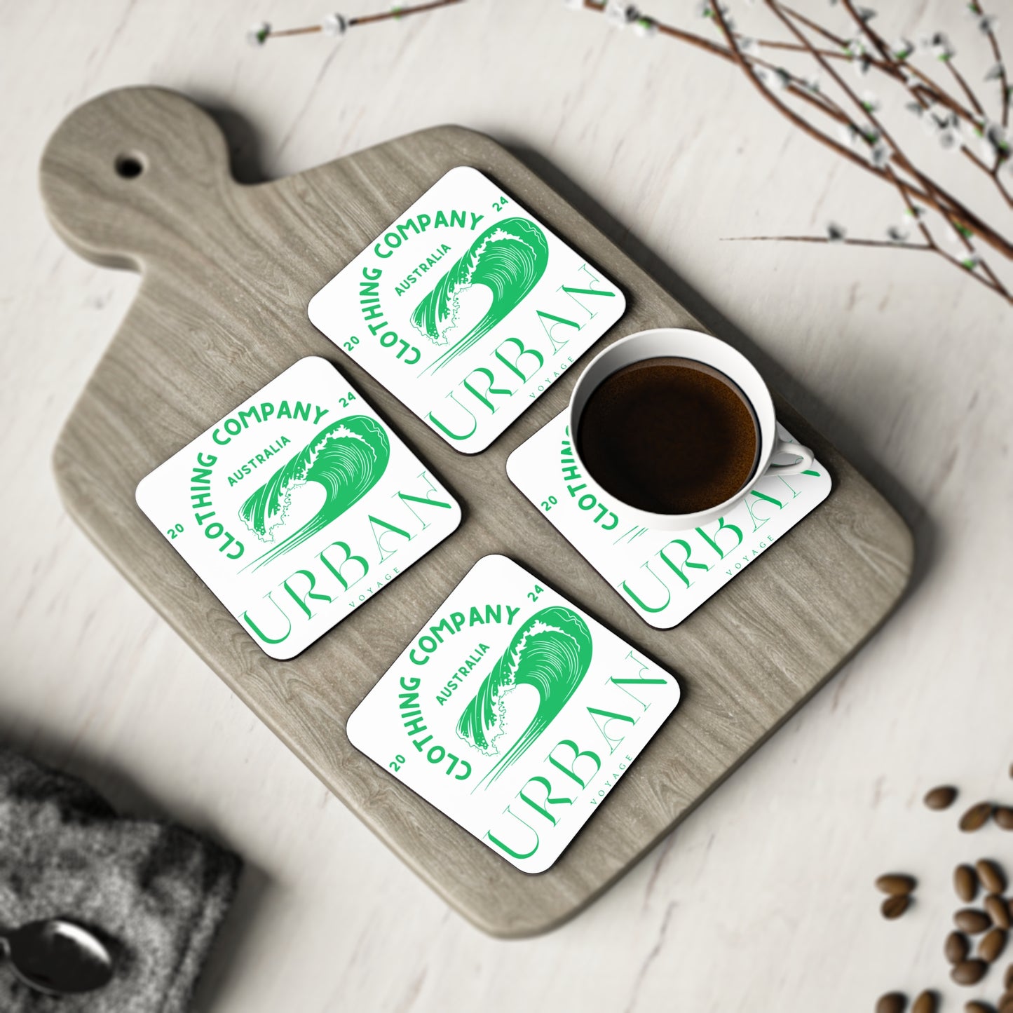 Urban Voyage Coloured Green Coasters