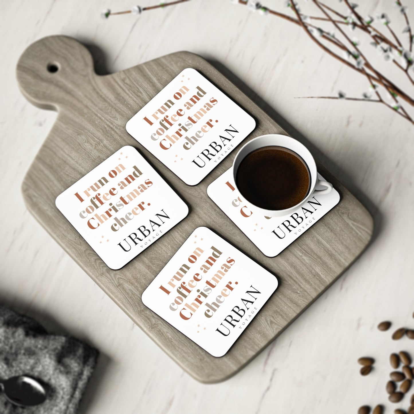 Coffee And Christmas Cheer Coasters